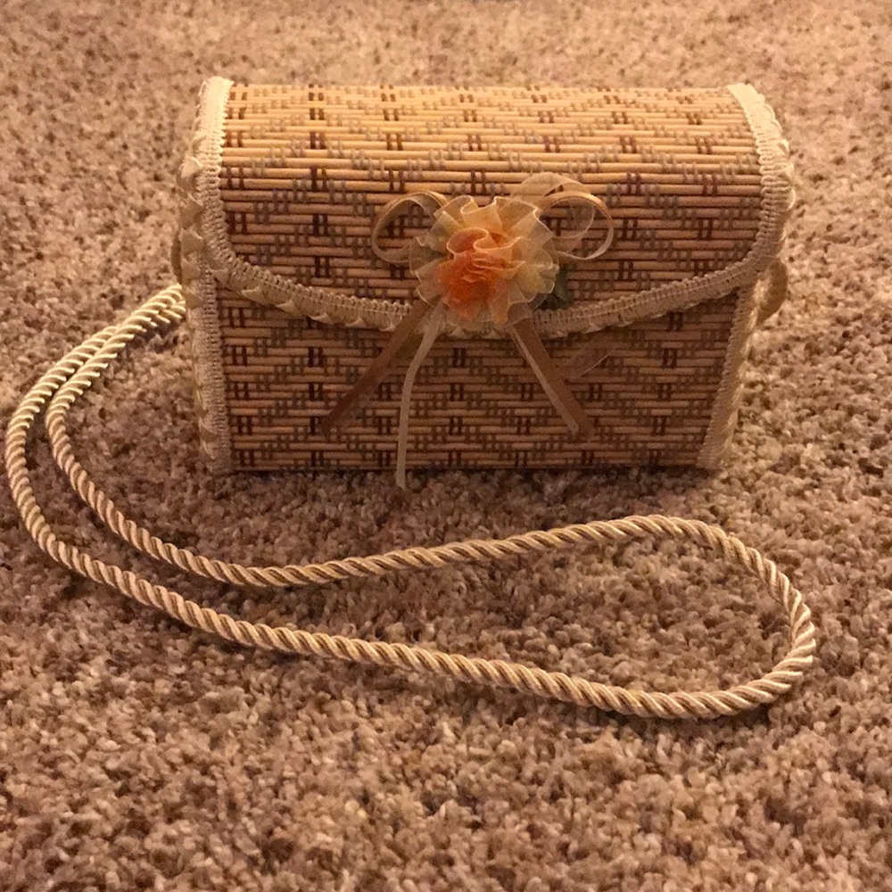 Handmade crossbody wooden purse